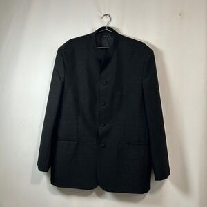 Gianni Vironi‎ Men's Black Blazer Classic Fit Notch Lapel Business Jacket